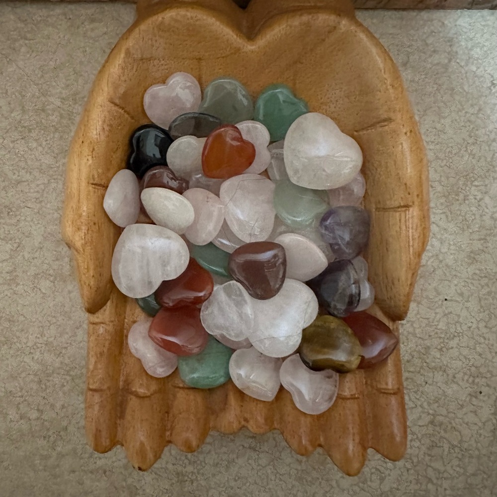 Carved Heart-Shaped Crystals